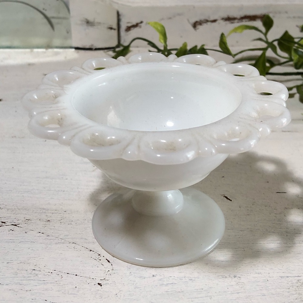 Vintage Milkglass Pedestal Dish